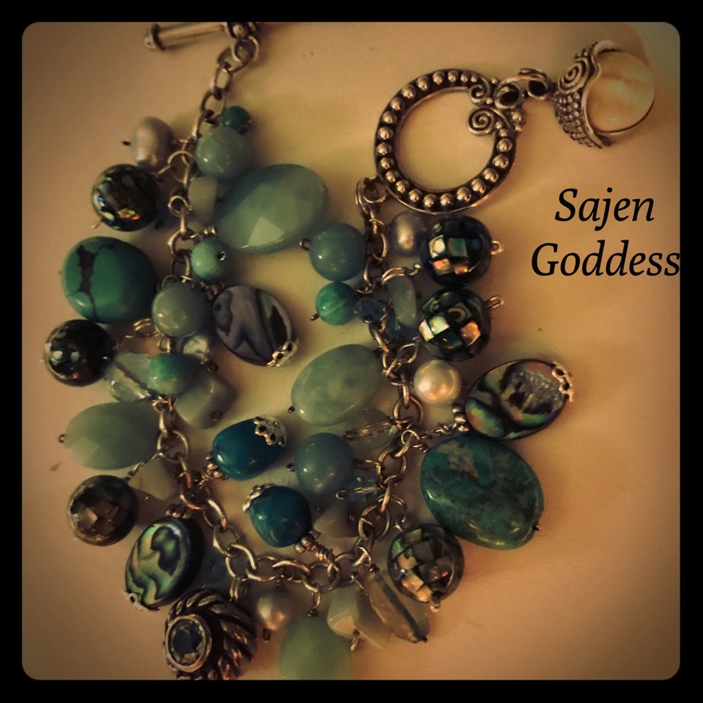 Sterling Sea-and-Sky Sajen-Goddess Charm Bracelet